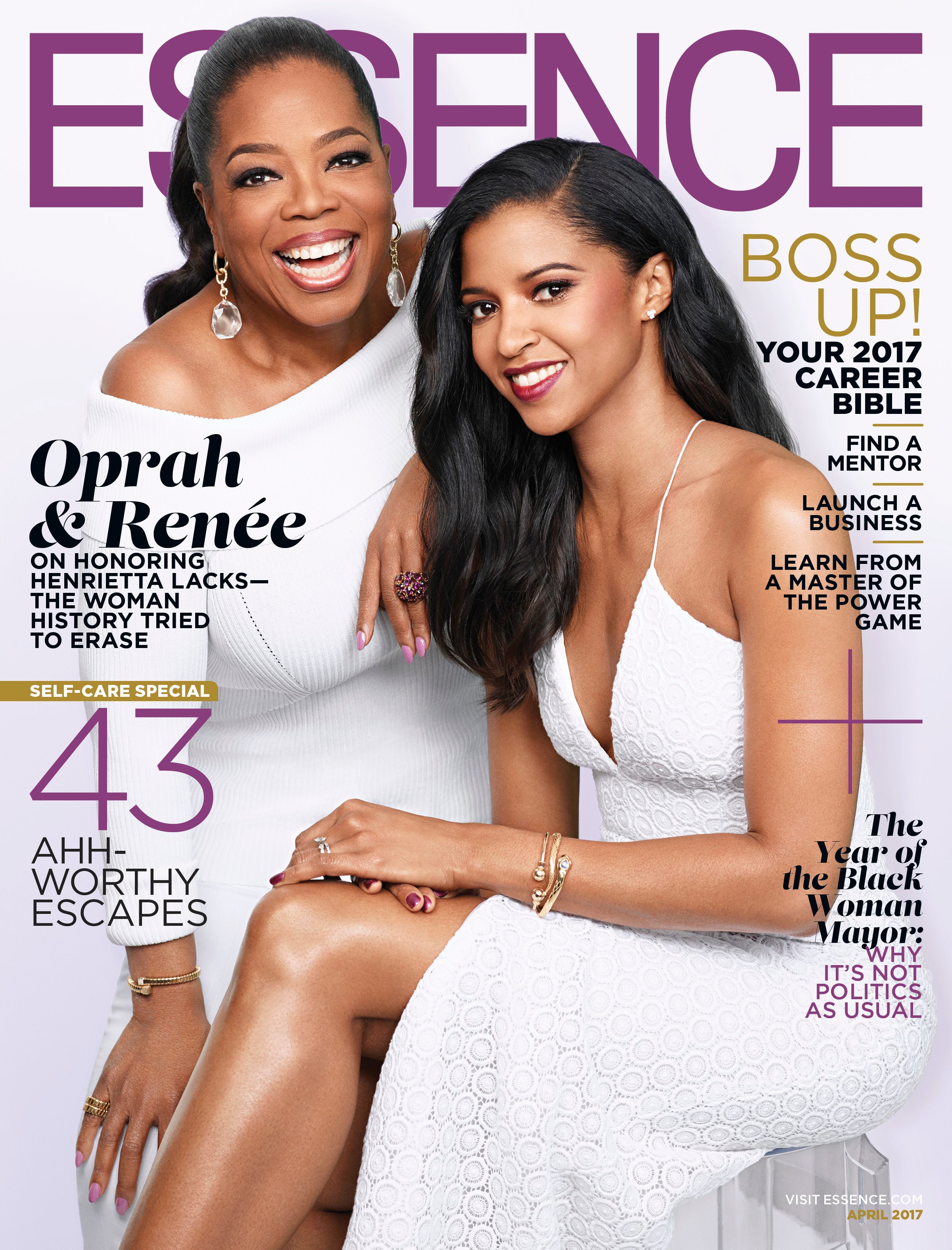 Oprah & Renée Elise Goldsberry Cover ESSENCE's April 2017 Issue
